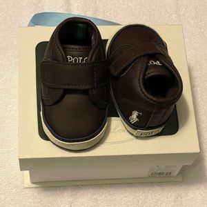 Ralph Lauren Polo Crib Shoes, Chocolate & Cream